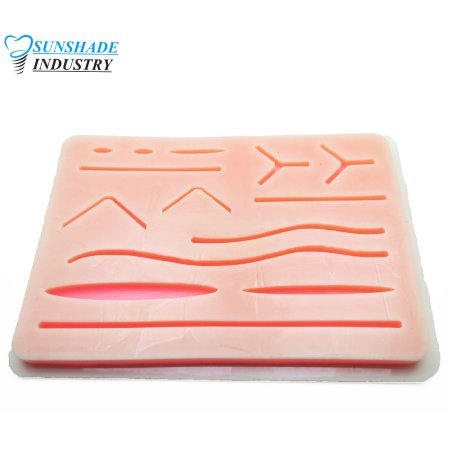   Silicone Suture Training Pad with Tray – Large 14 Wounds Suture Practice Pad Premium Se